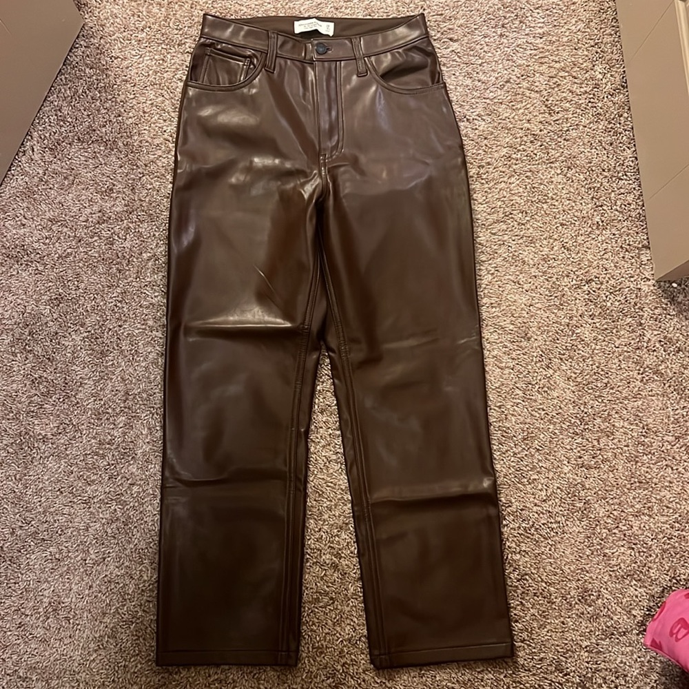 Abercrombie & Fitch Brown Leather Jeans